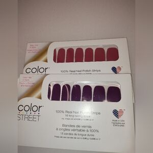 Color Street Nail Polish Strips- set of 2 Munich Mulberry and Aberdeen Aubergine